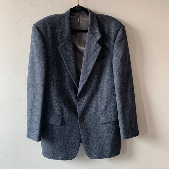 Tallia Uomo Men's Gray Multicolor Plaid Wool 2 Button Sport Coat Blazer Size 43R